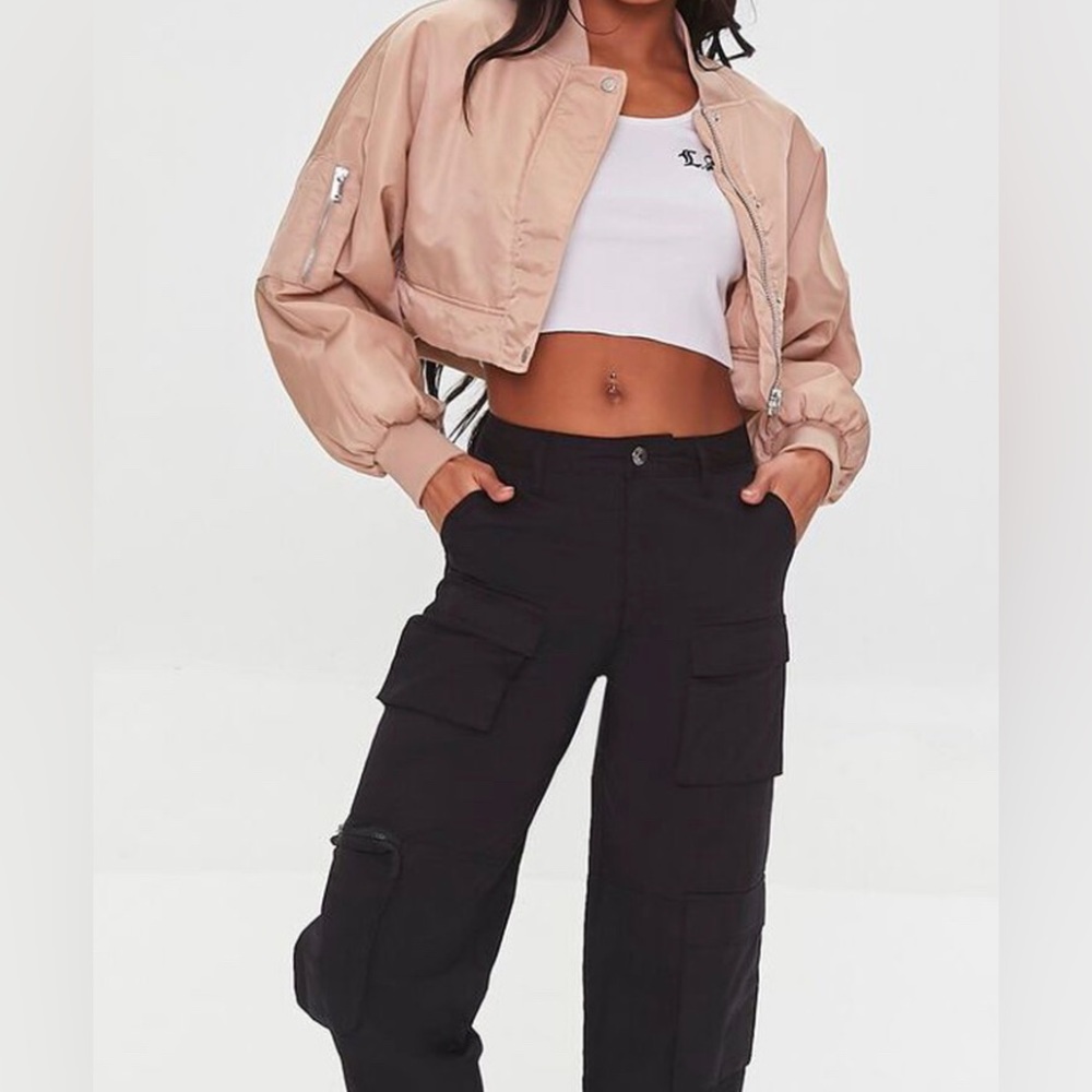 NWT Forever 21 Cropped Bomber Jacket